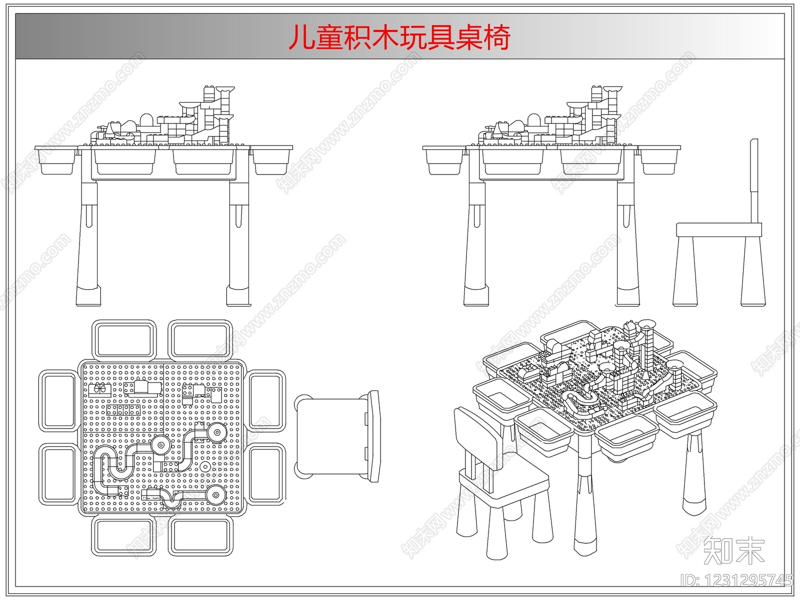 桌椅cad施工图下载【ID:1231295745】