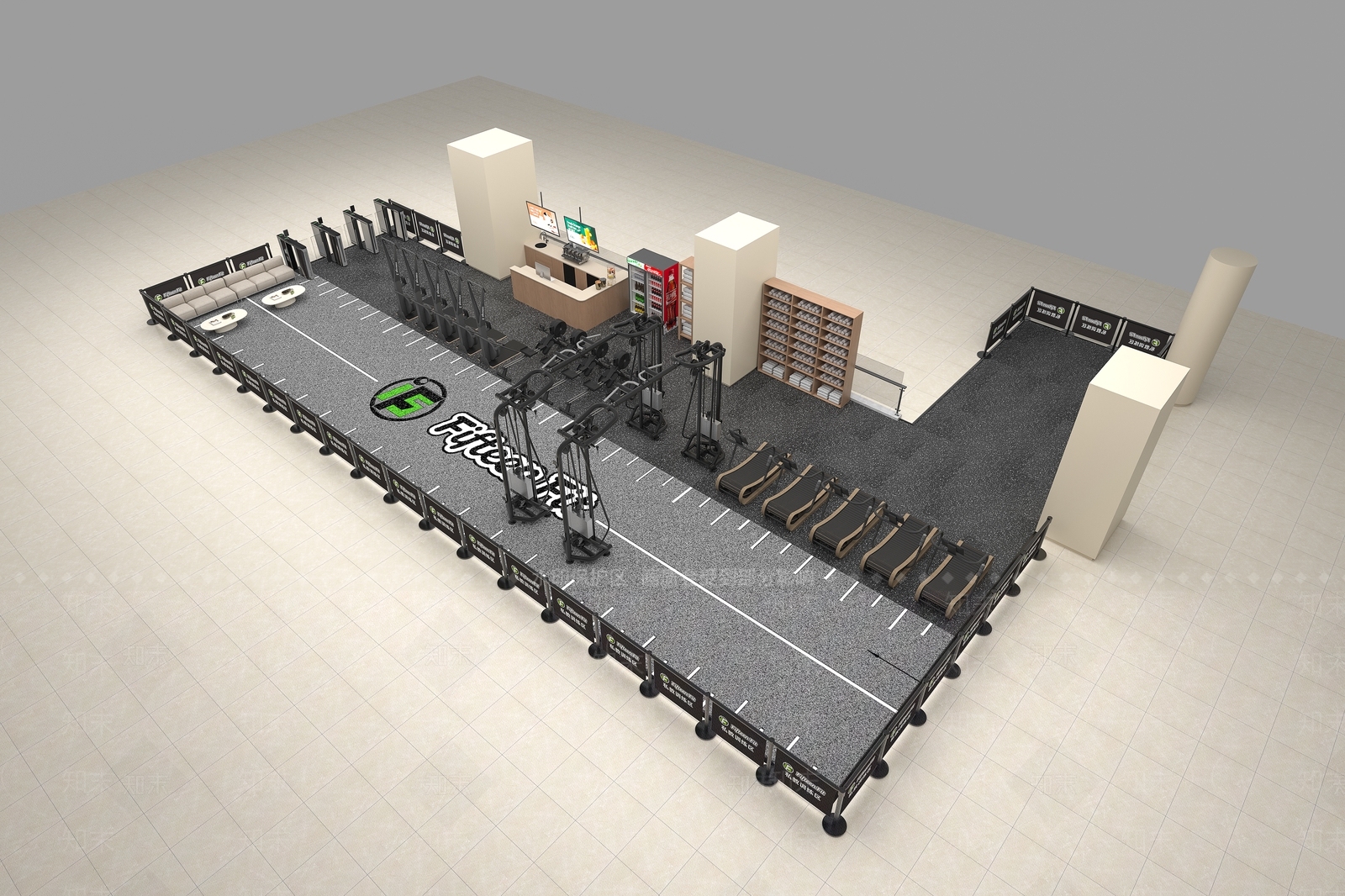 现代健身房3D模型下载【ID:1231299889】