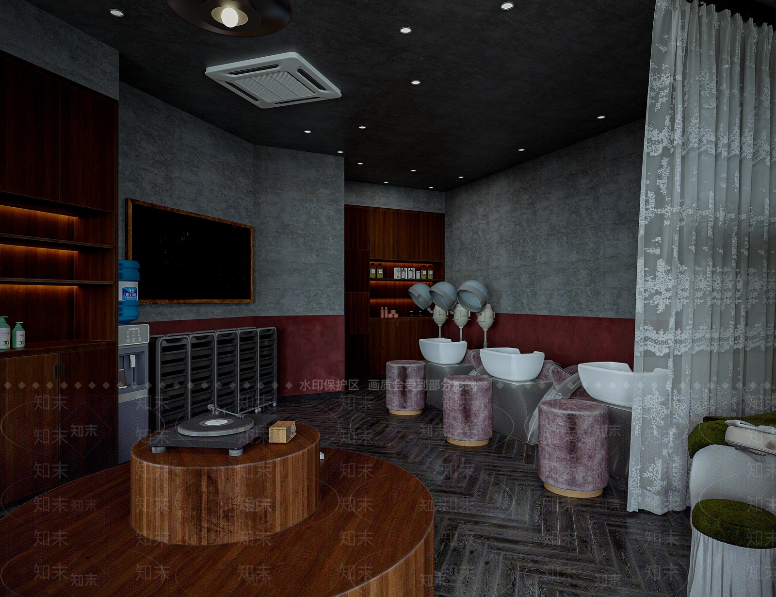 中古风美发店3D模型下载【ID:1231300604】