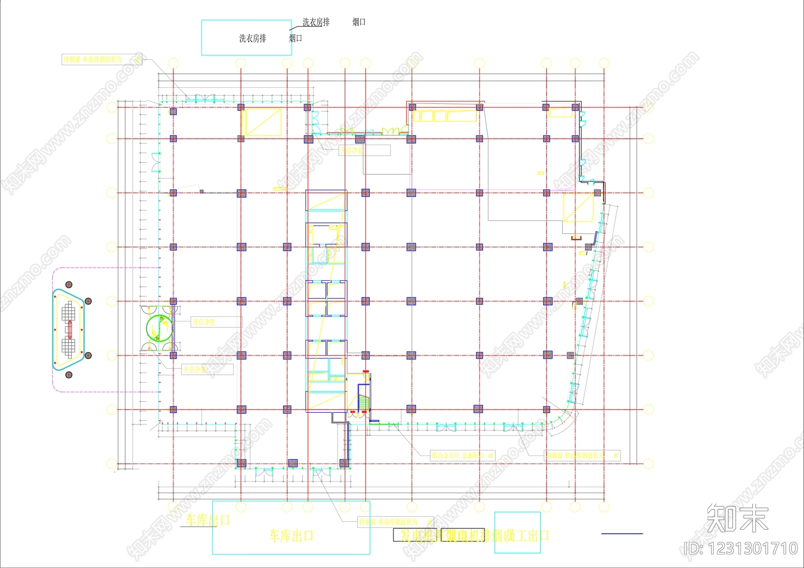 酒店建筑cad施工图下载【ID:1231301710】