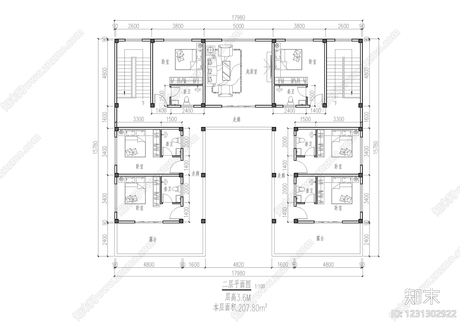四合院cad施工图下载【ID:1231302922】