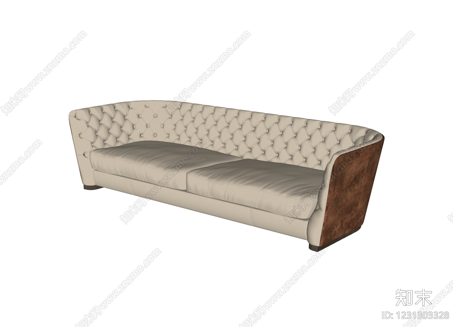 中古风三人沙发SU模型下载【ID:1231303328】