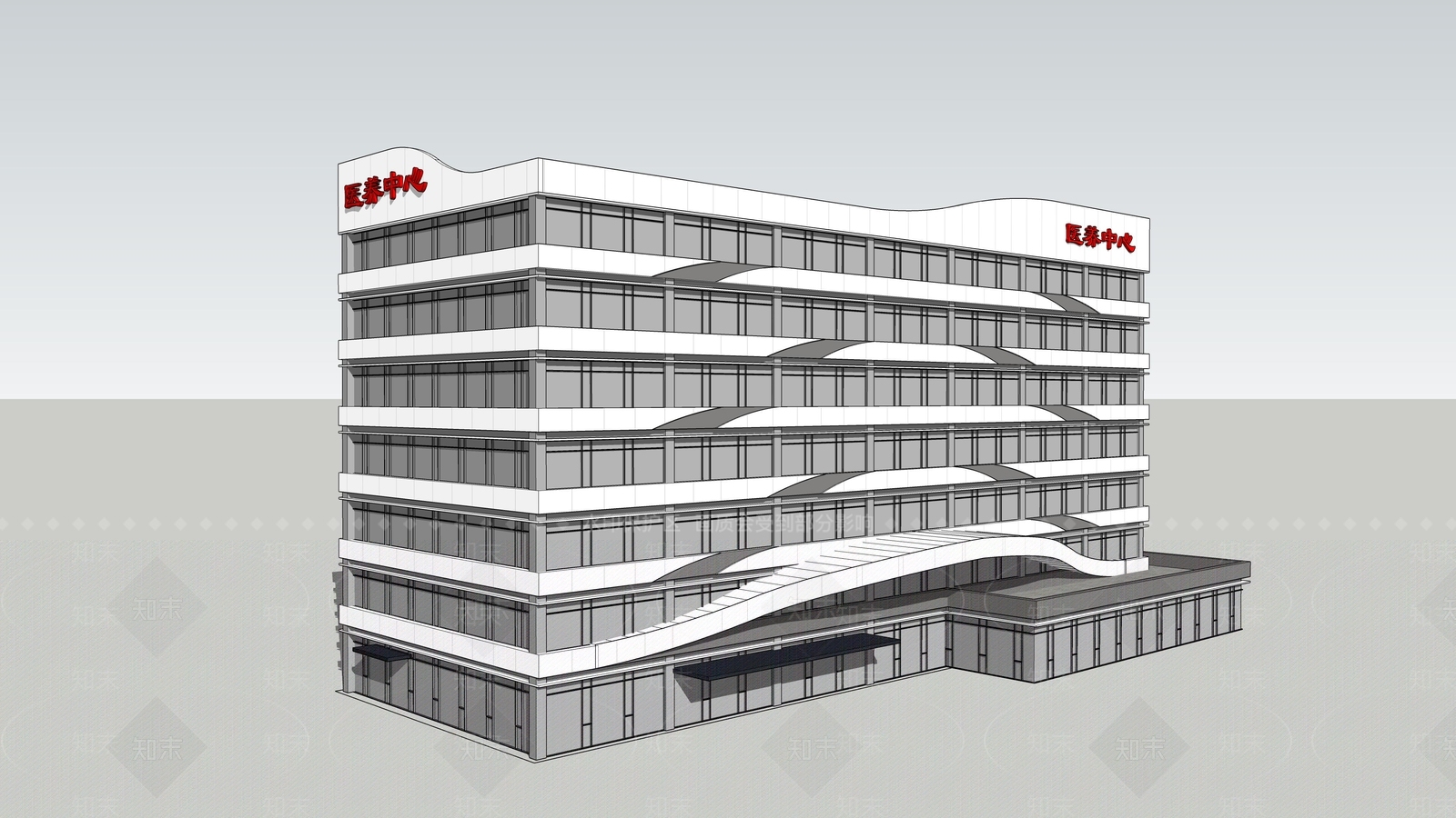 医院建筑SU模型下载【ID:1231303557】
