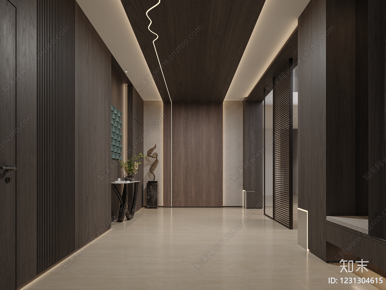 意式极简玄关3D模型下载【ID:1231304615】