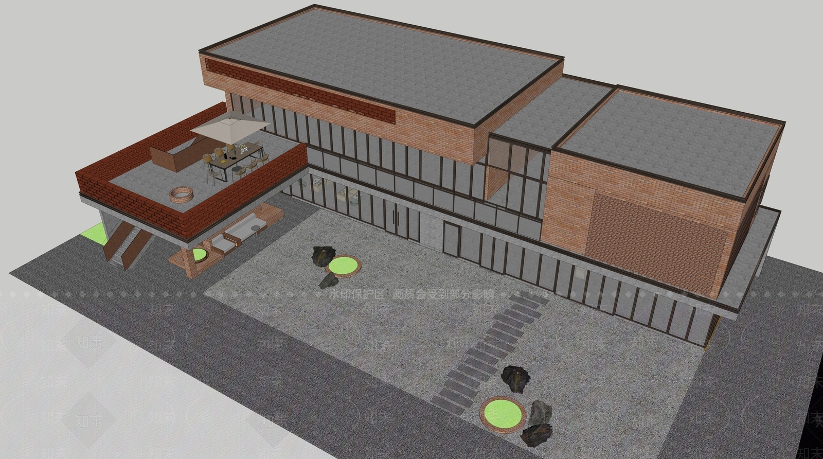 现代主义公共建筑SU模型下载【ID:1231310356】