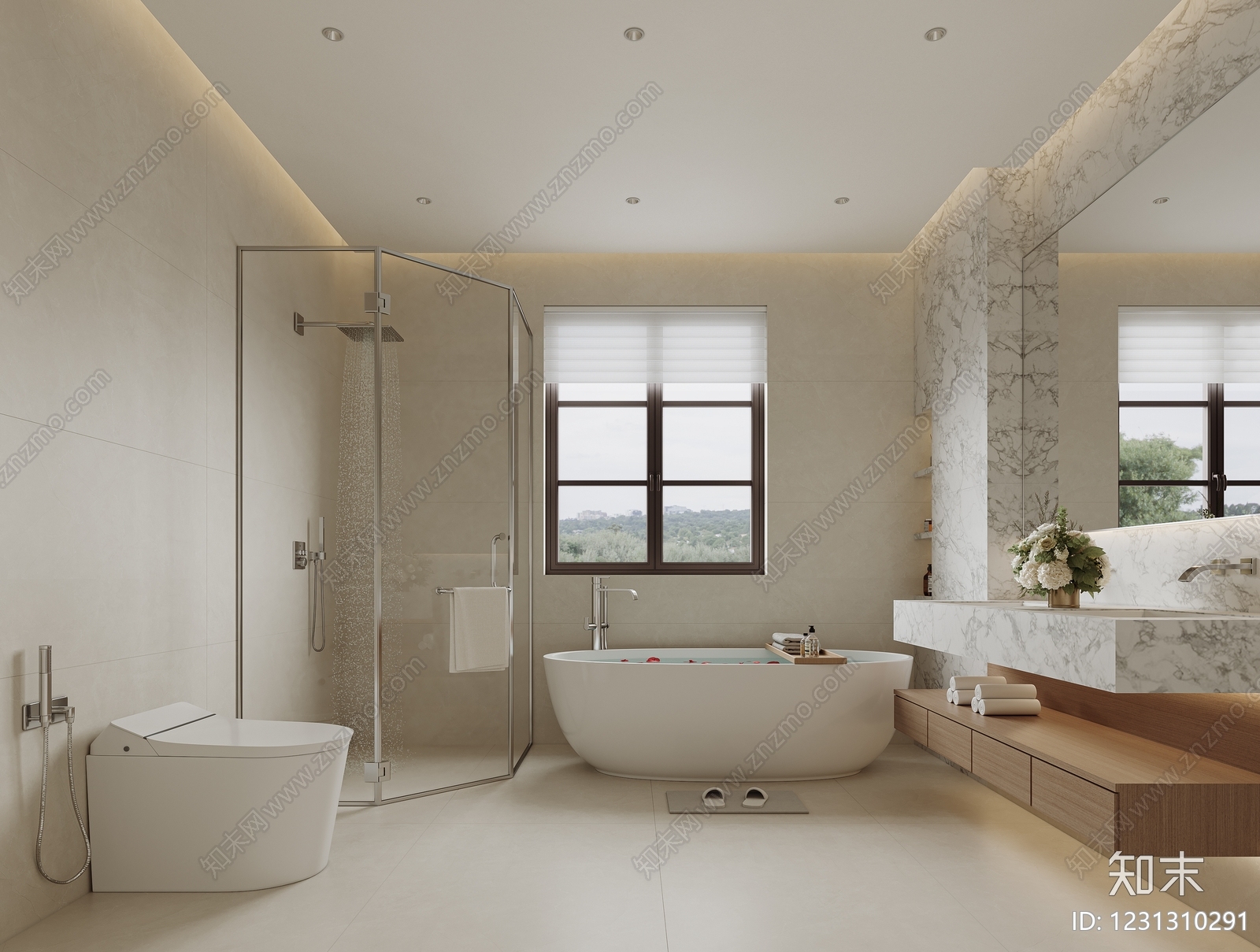 现代简约卫生间3D模型下载【ID:1231310291】