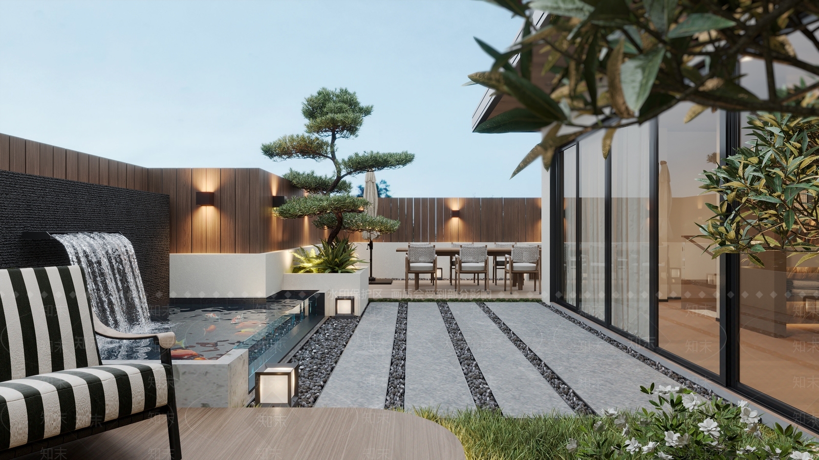 新中式景观庭院3D模型下载【ID:1231310455】