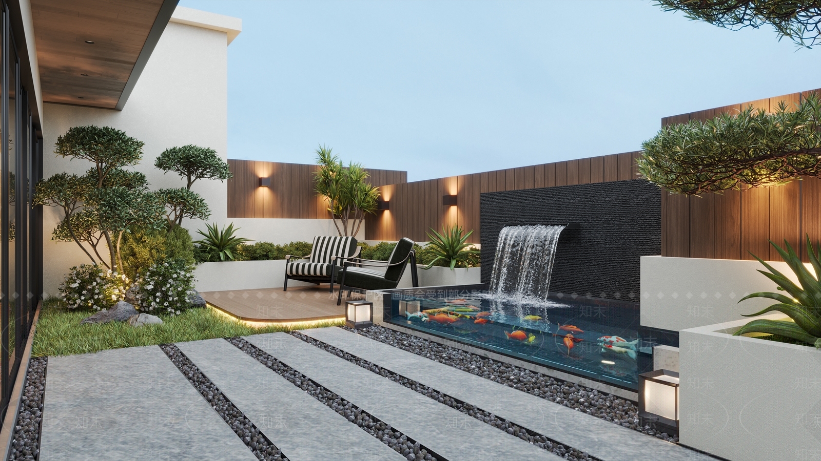新中式景观庭院3D模型下载【ID:1231310455】