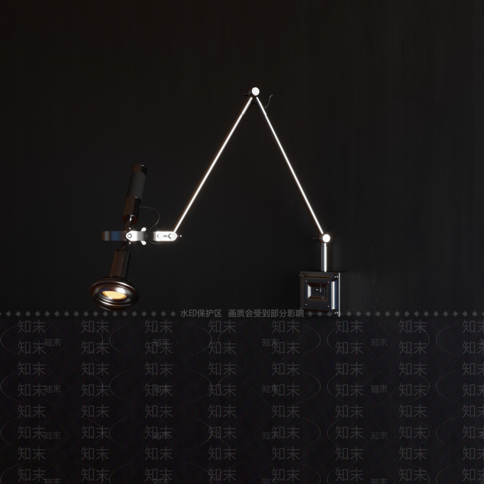 工业风阅读灯3D模型下载【ID:1231311855】