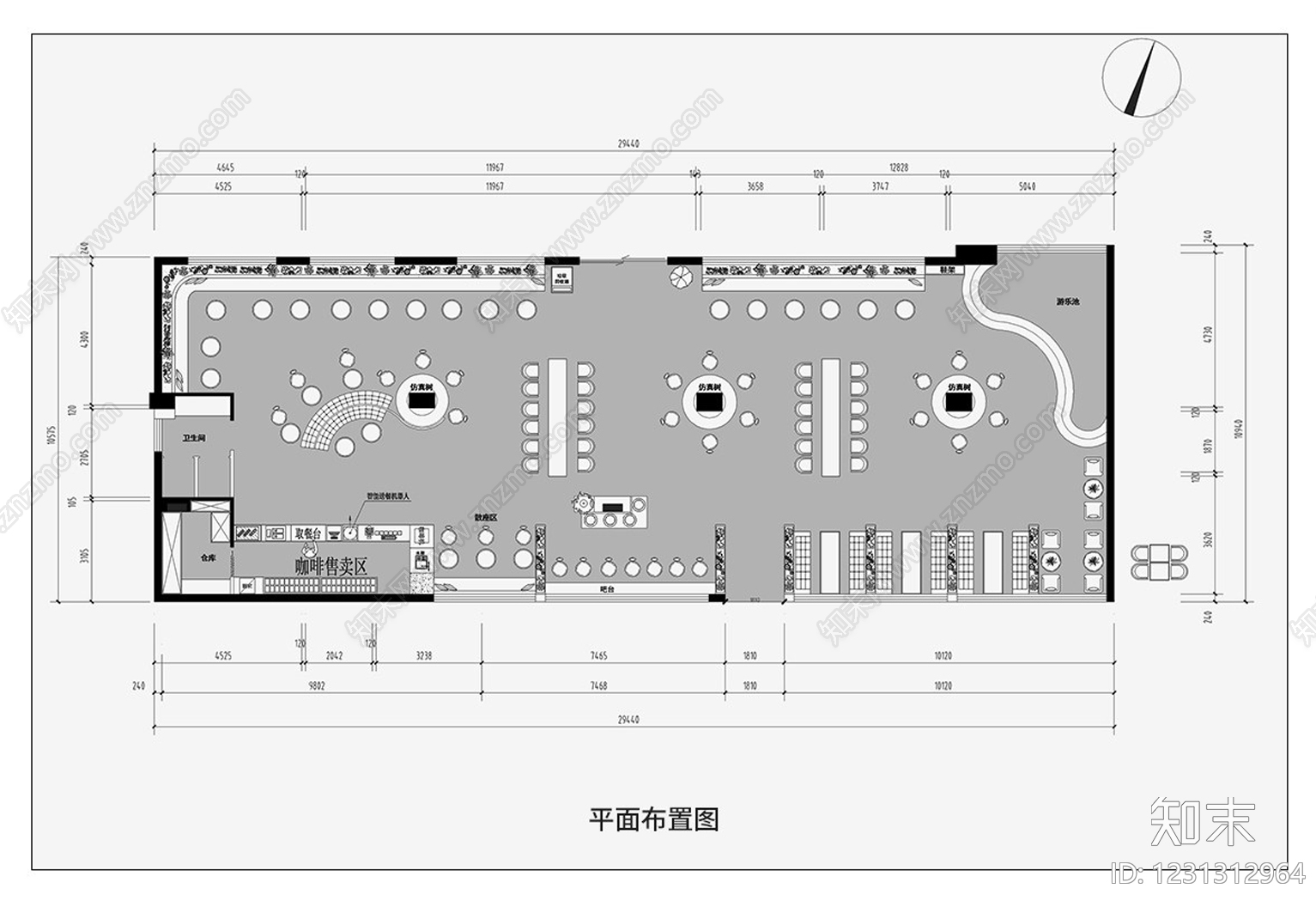 咖啡厅CAD图纸