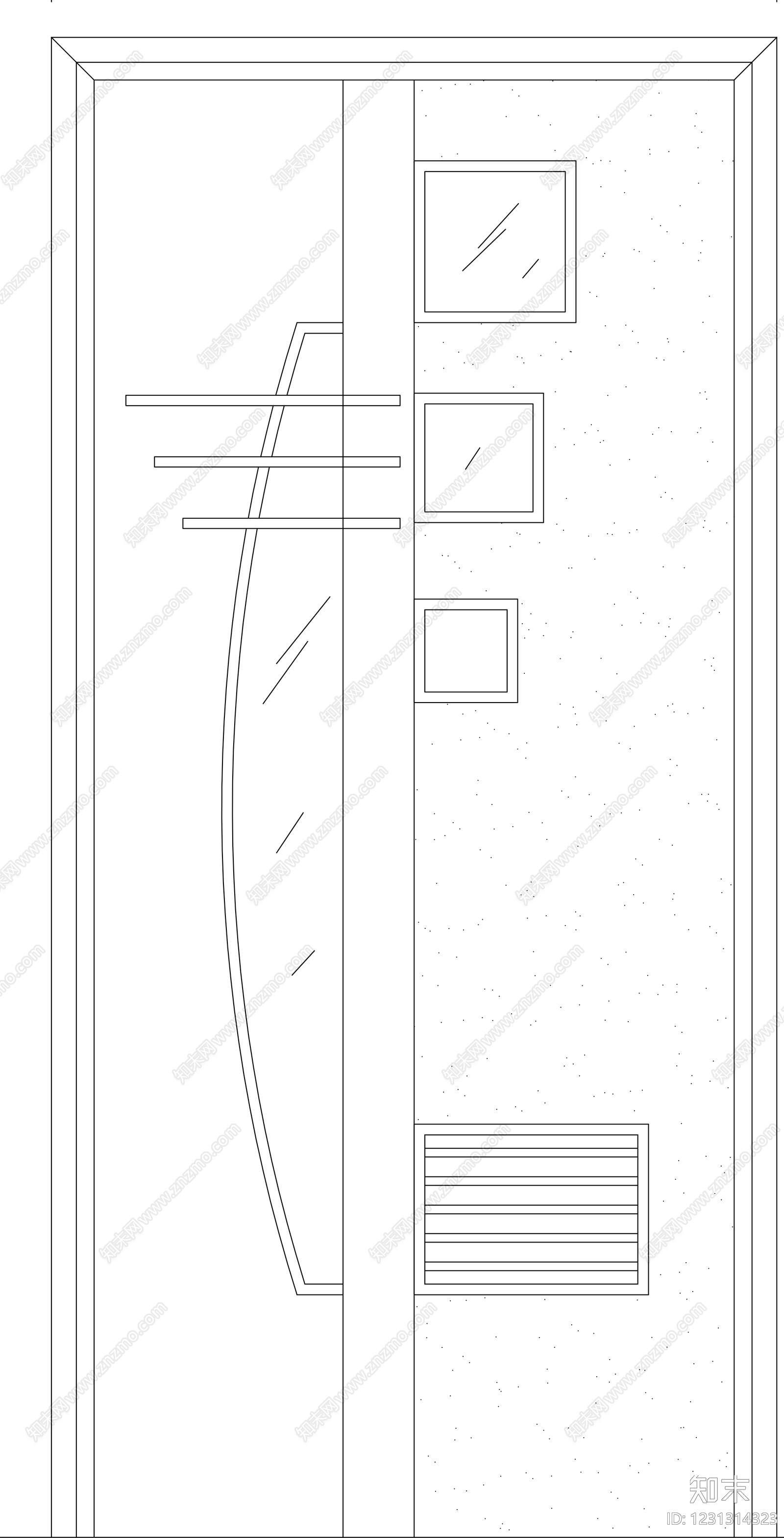 入户门cad施工图下载【ID:1231314323】