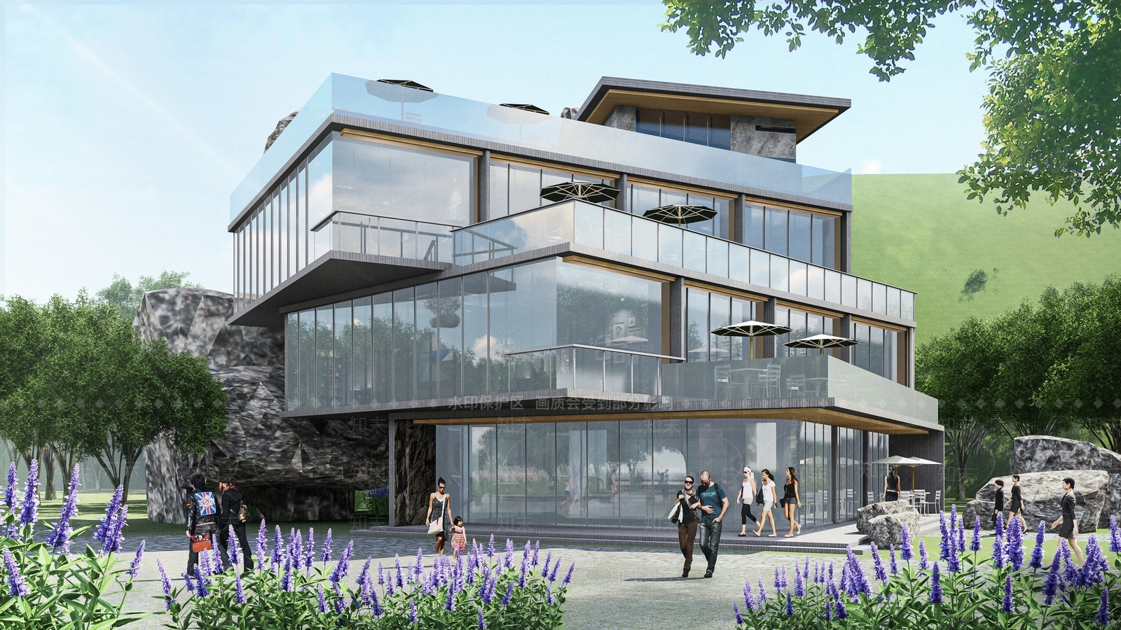 现代主义民宿建筑SU模型下载【ID:1231314645】
