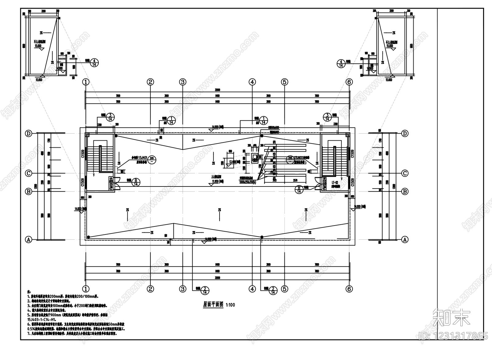 办公楼建筑cad施工图下载【ID:1231317865】