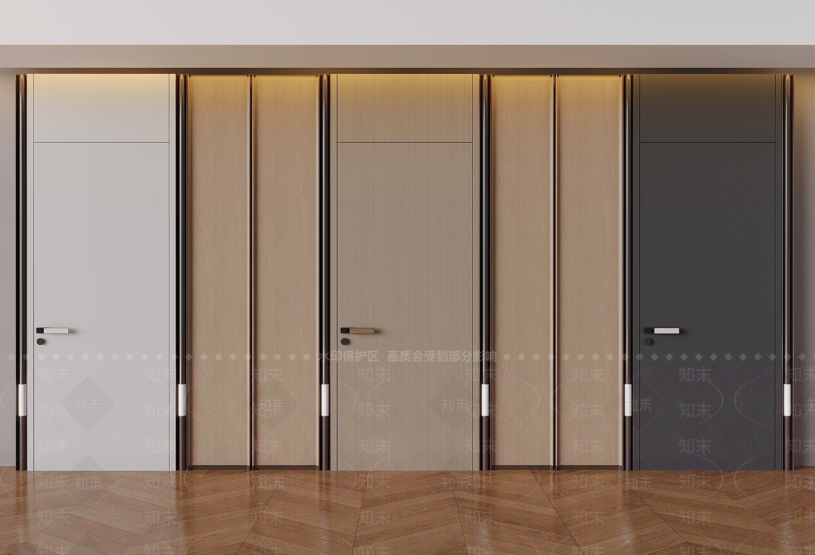 意式极简门组合3D模型下载【ID:1231318500】