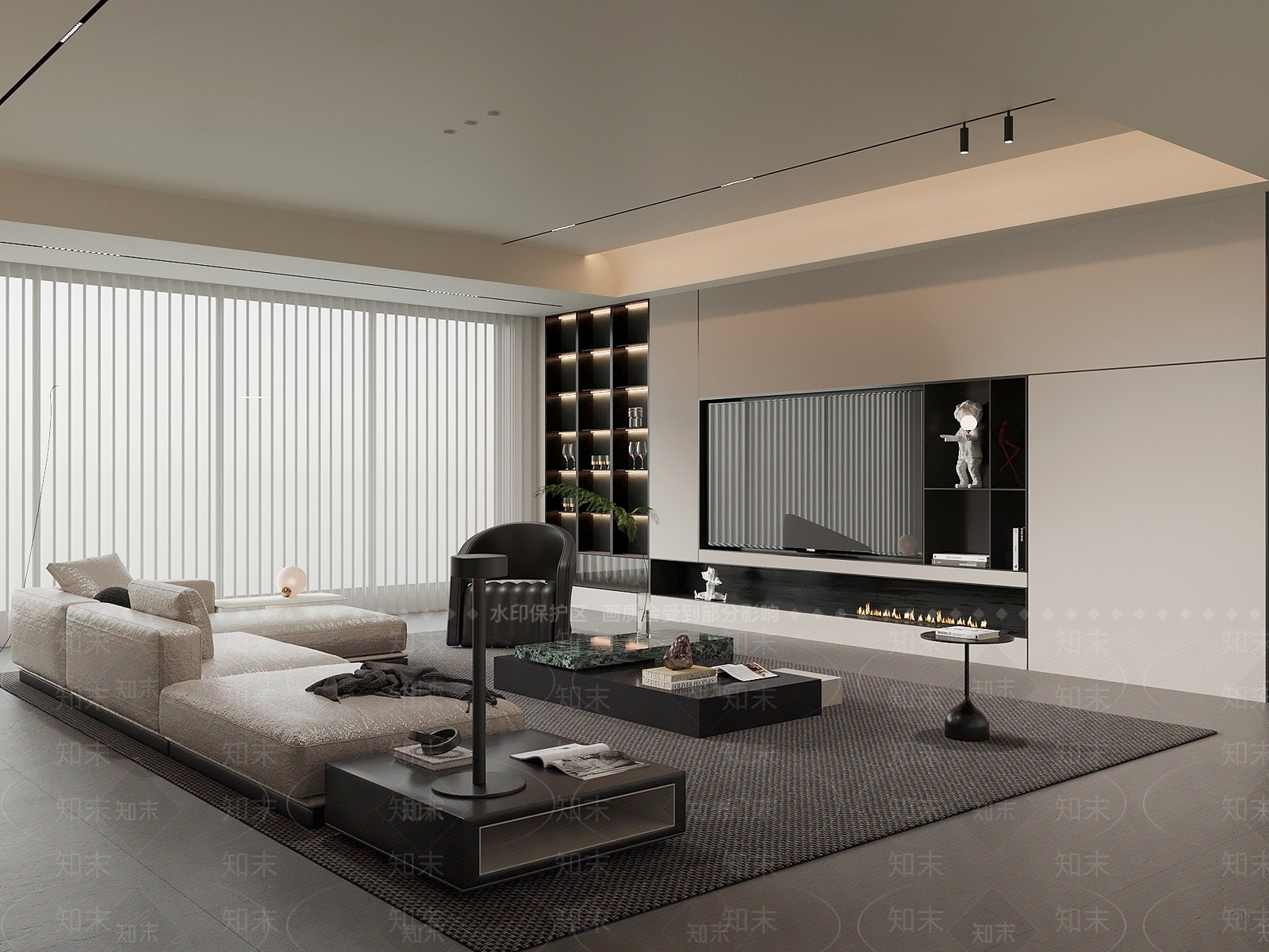 意式极简家居客厅3D模型下载【ID:1231318610】