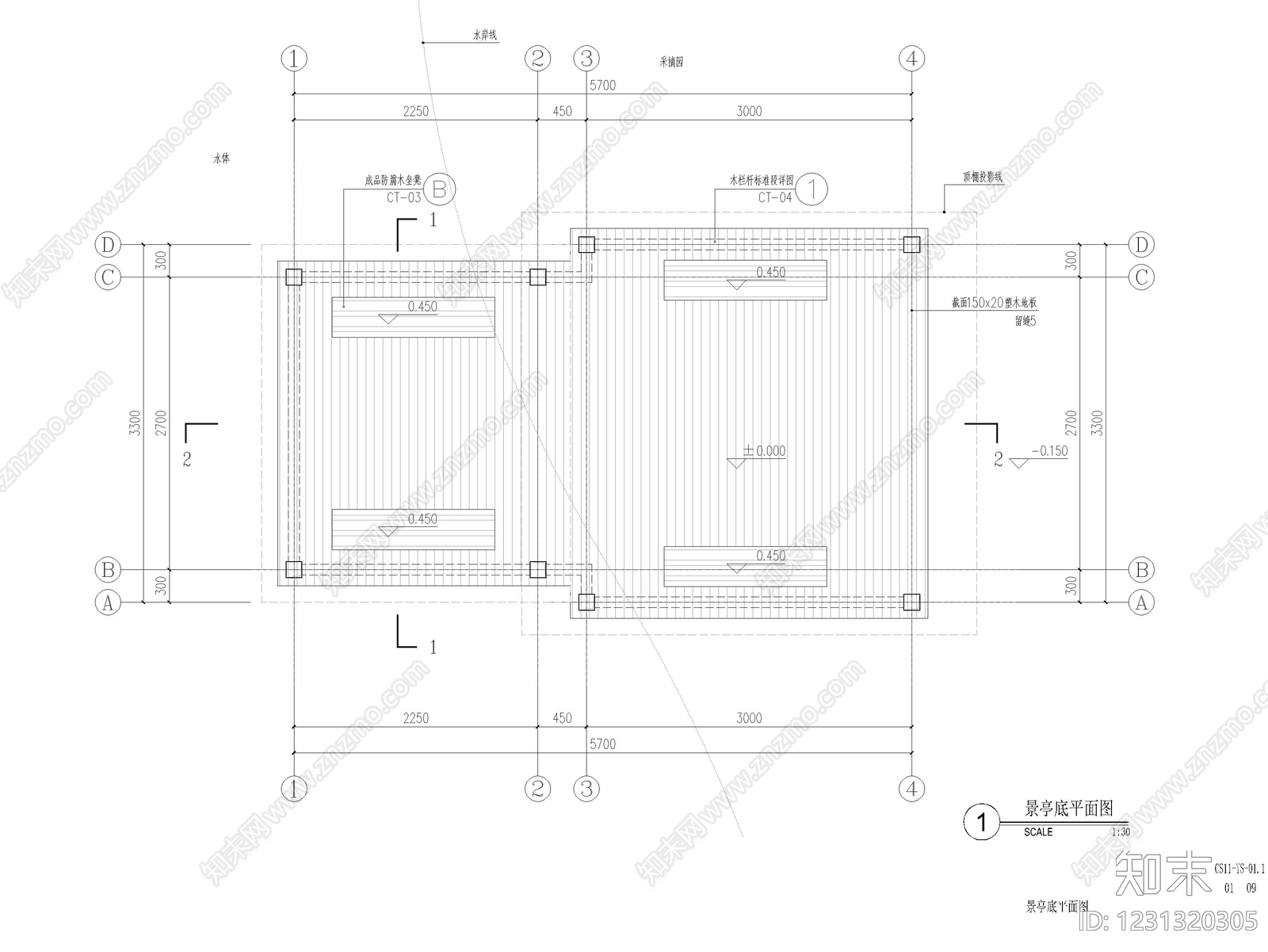 湿地公园cad施工图下载【ID:1231320305】