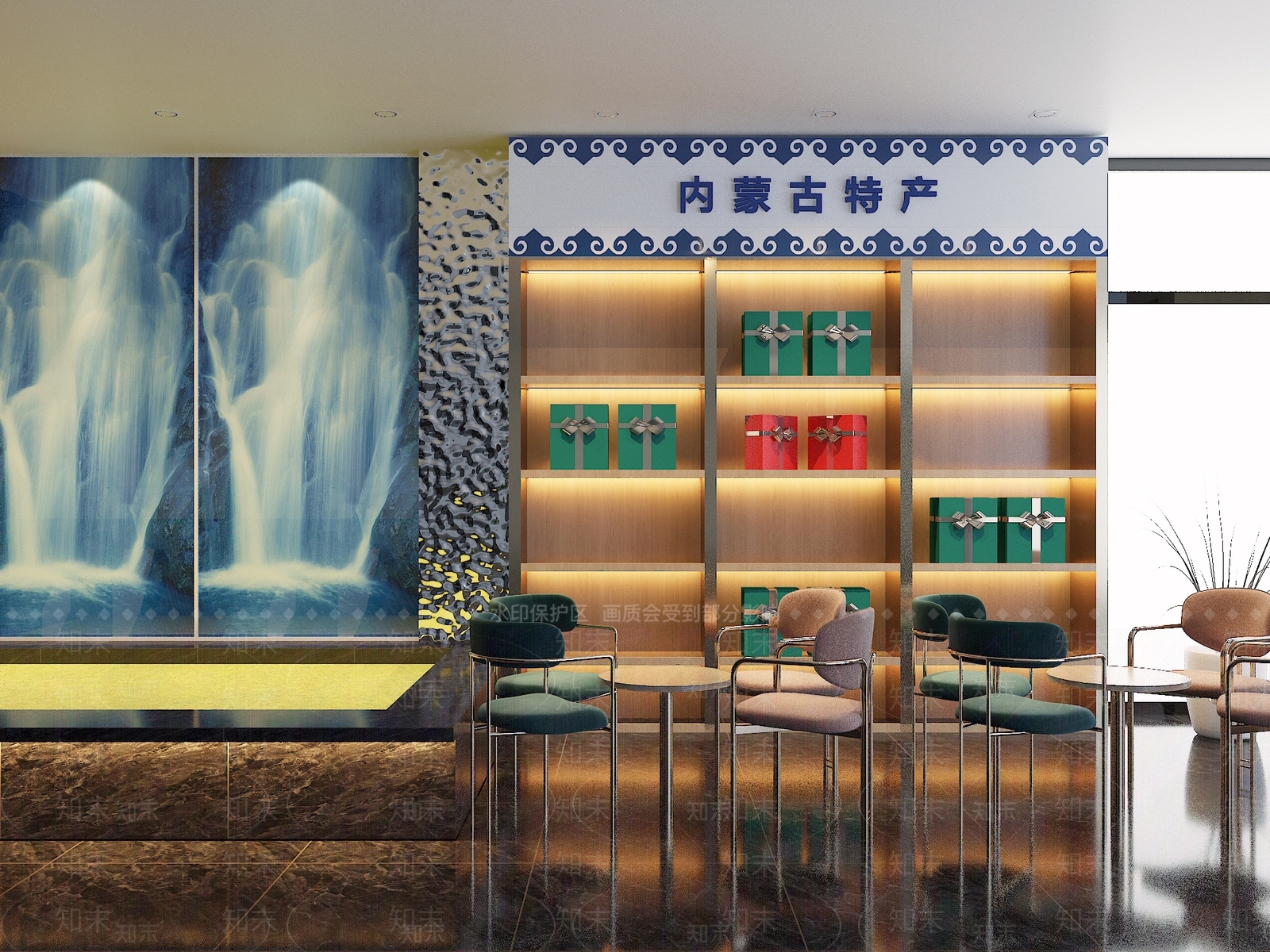 轻奢酒店大堂3D模型下载【ID:1231320339】