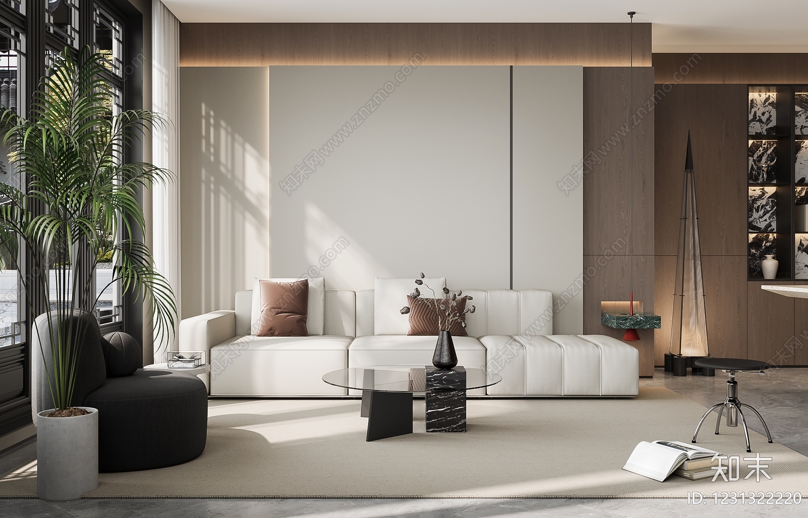 新中式宋式客厅3D模型下载【ID:1231322220】
