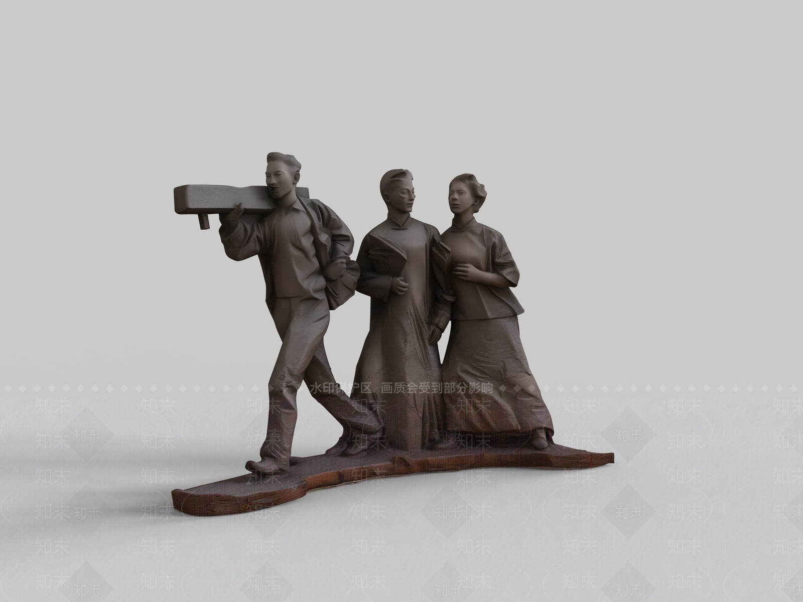 中式雕塑摆件3D模型下载【ID:1231322672】