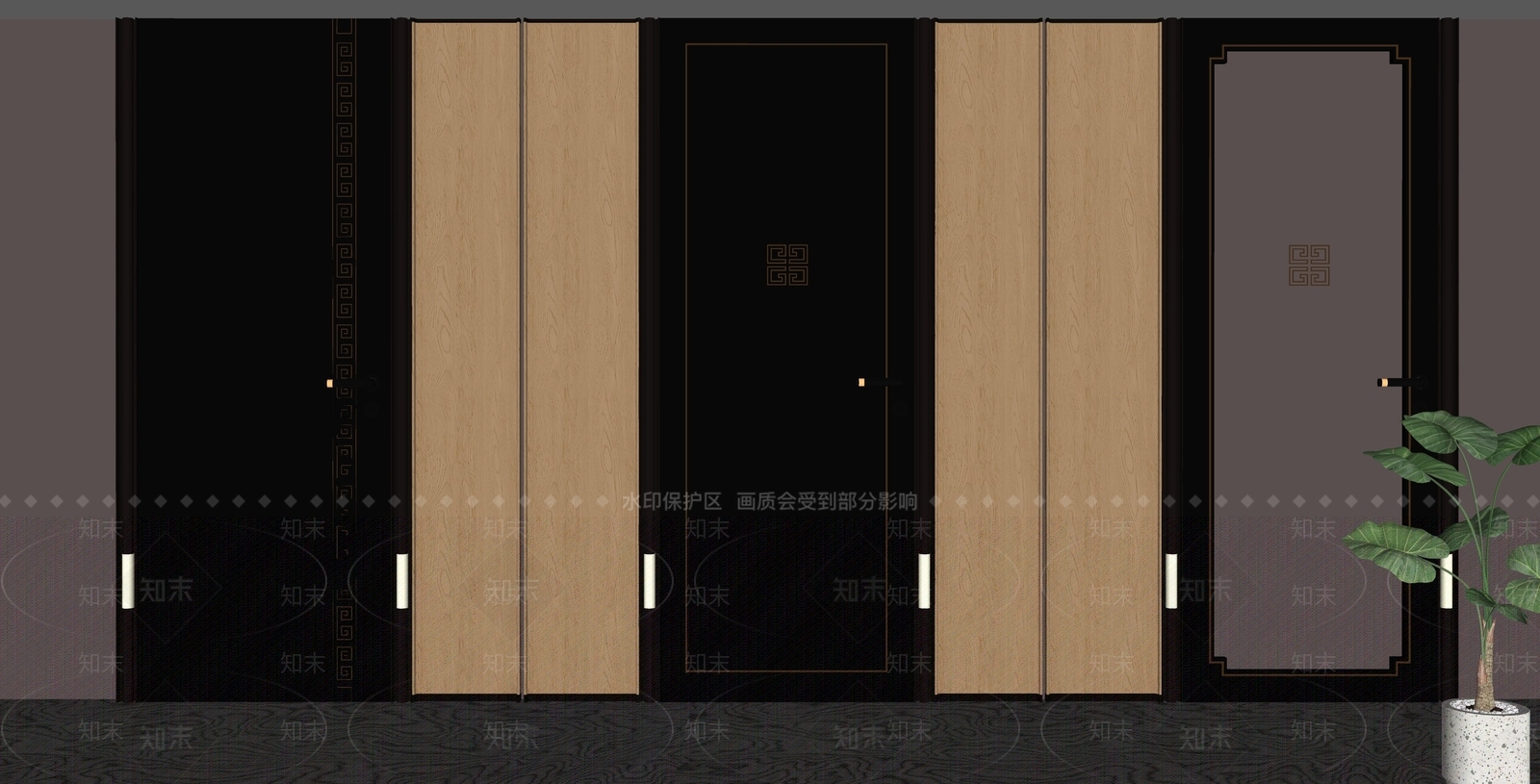新中式单开门SU模型下载【ID:1231322834】