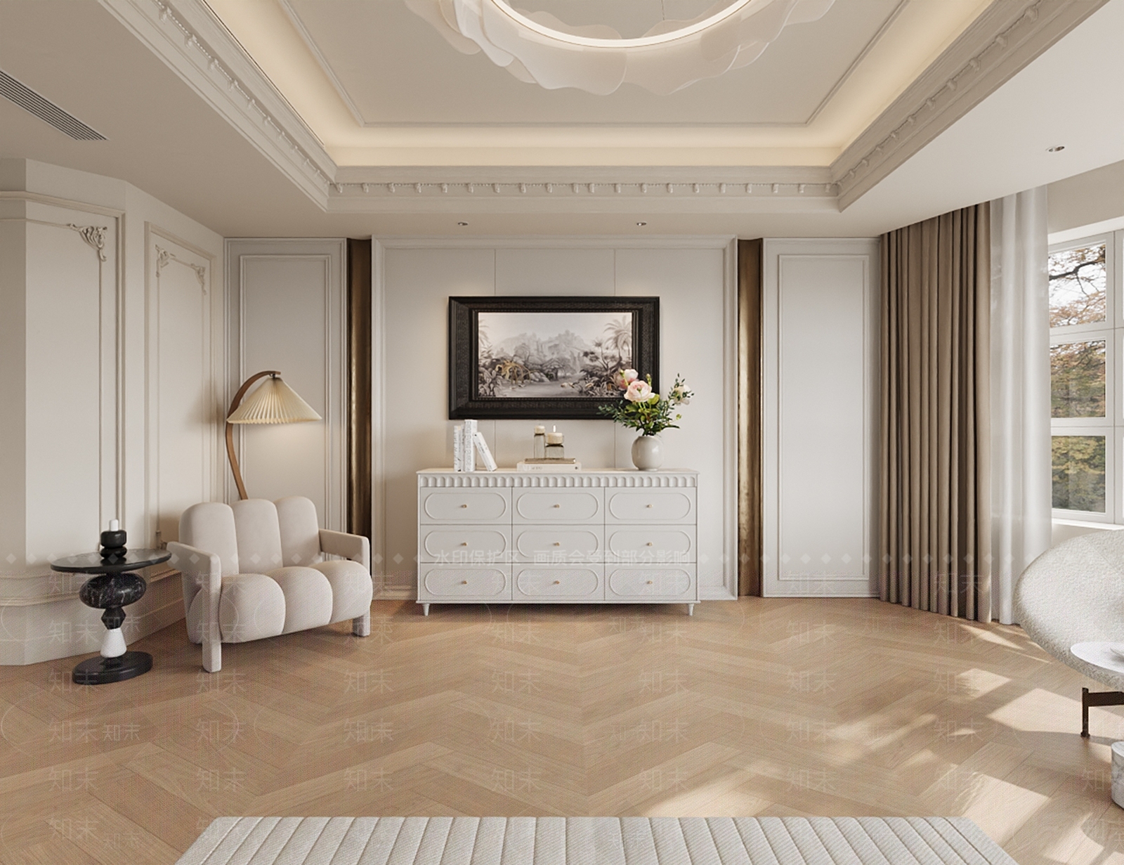 法式主卧3D模型下载【ID:1231323027】