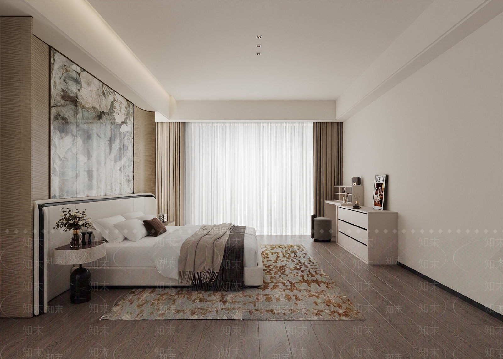 现代简约主卧3D模型下载【ID:1231323902】