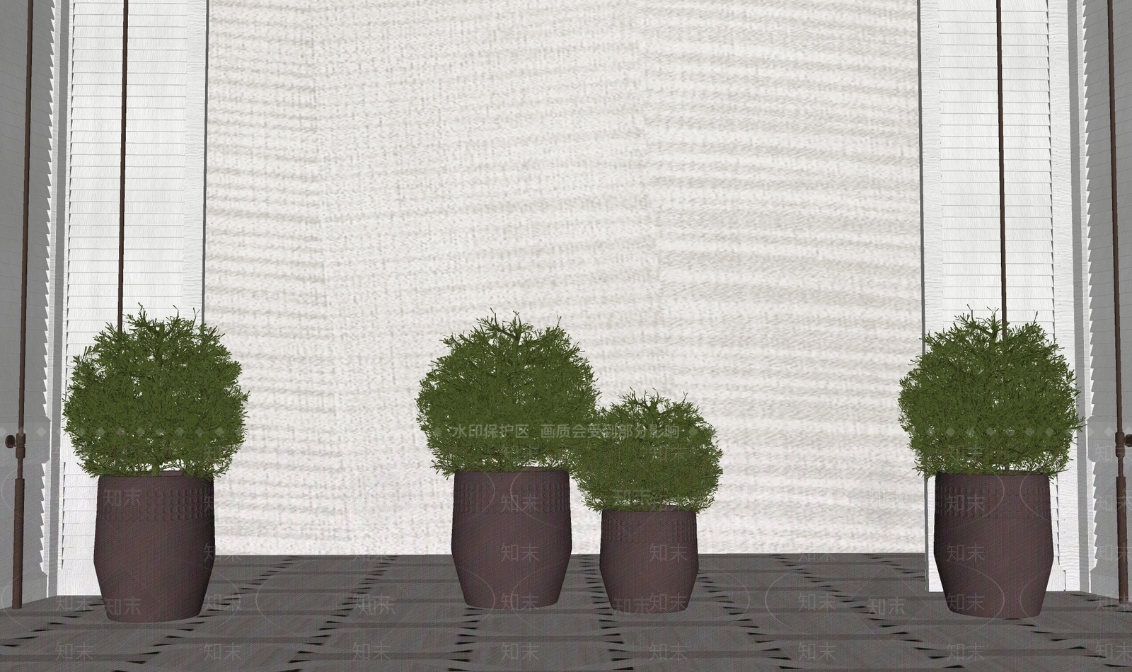 现代简约植物组合SU模型下载【ID:1231324531】