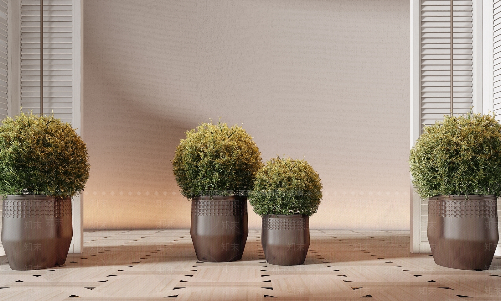 现代简约植物组合SU模型下载【ID:1231324531】