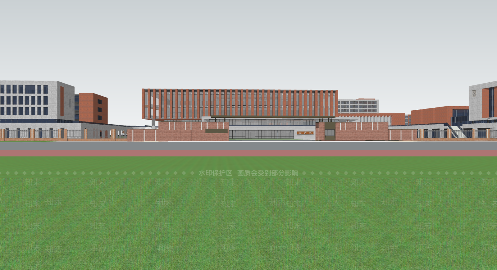 现代主义学校建筑SU模型下载【ID:1231326517】
