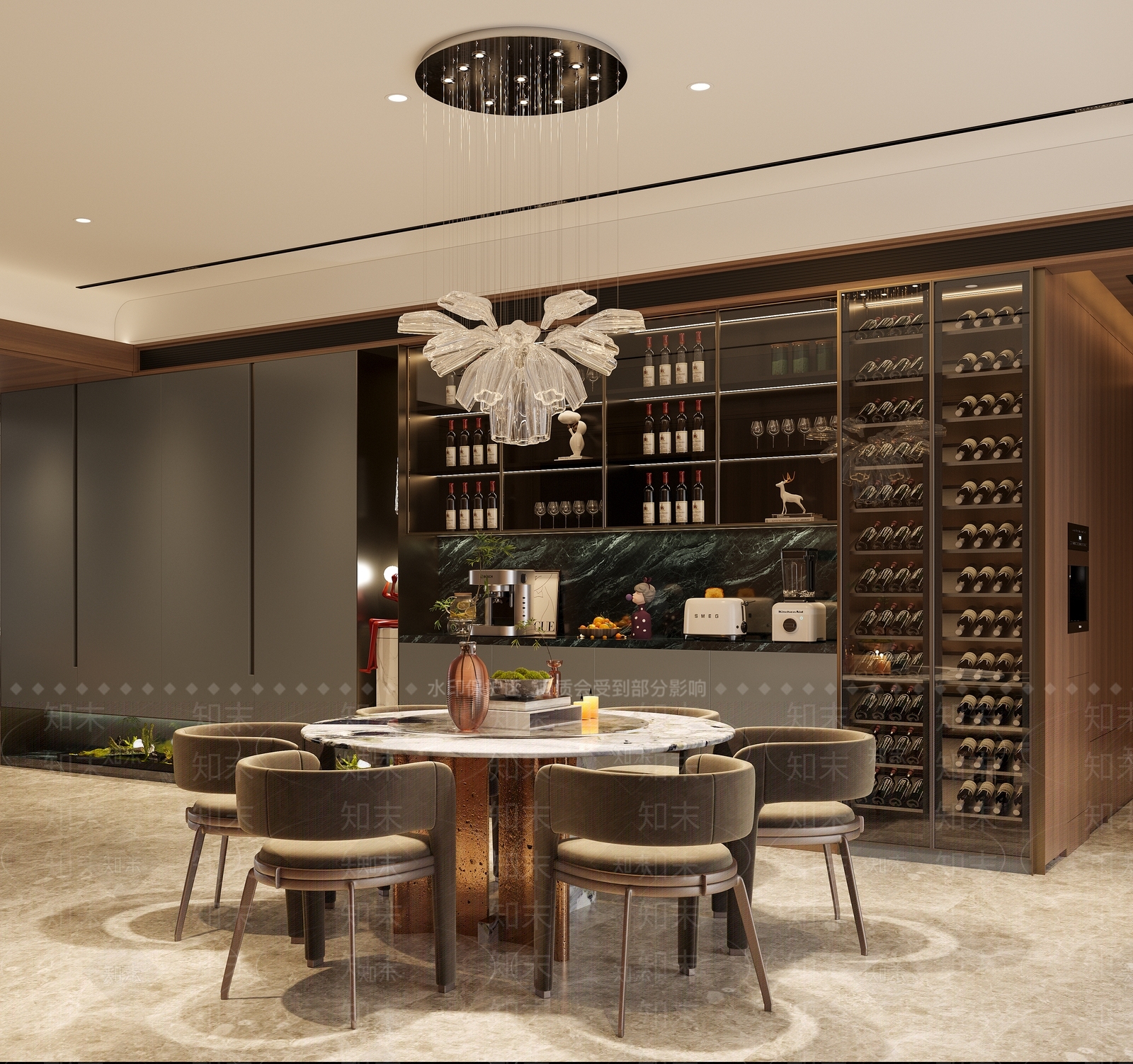 轻奢家居餐厅3D模型下载【ID:1231327053】