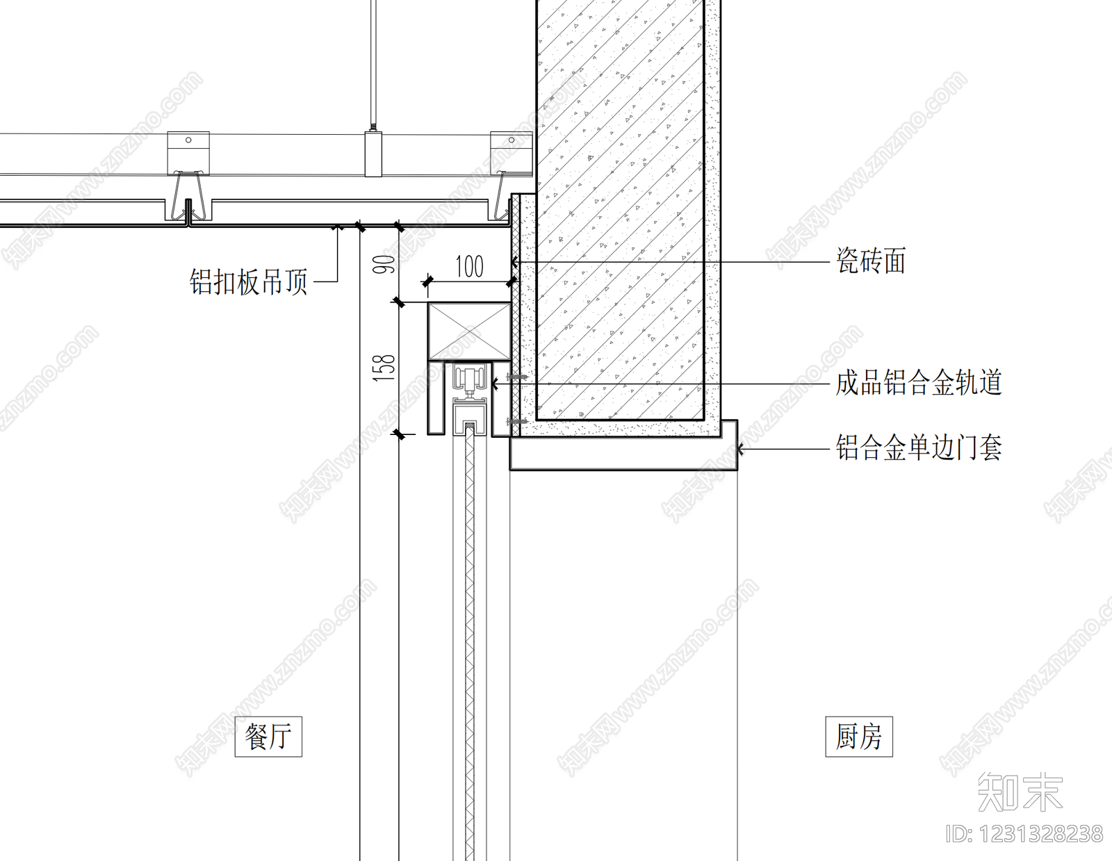 综合门节点cad施工图下载【ID:1231328238】