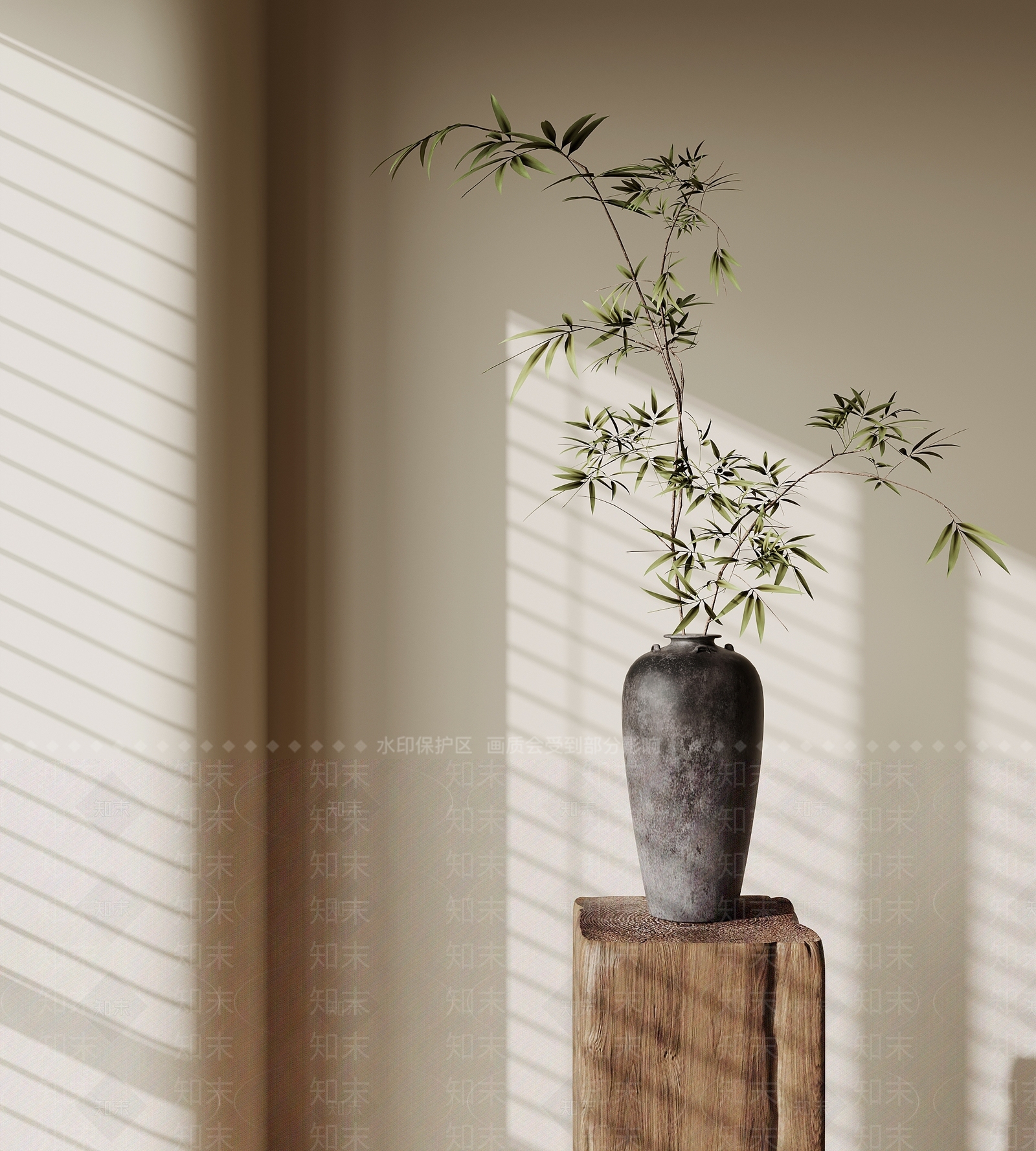 禅意花瓶3D模型下载【ID:1231330412】