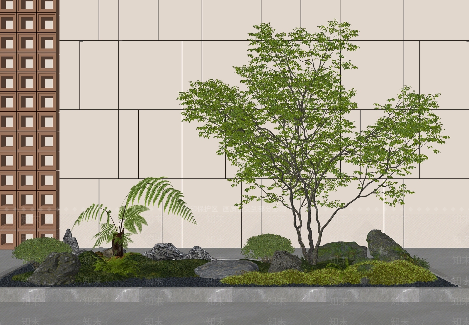 新中式景观室内景观SU模型下载【ID:1231336631】