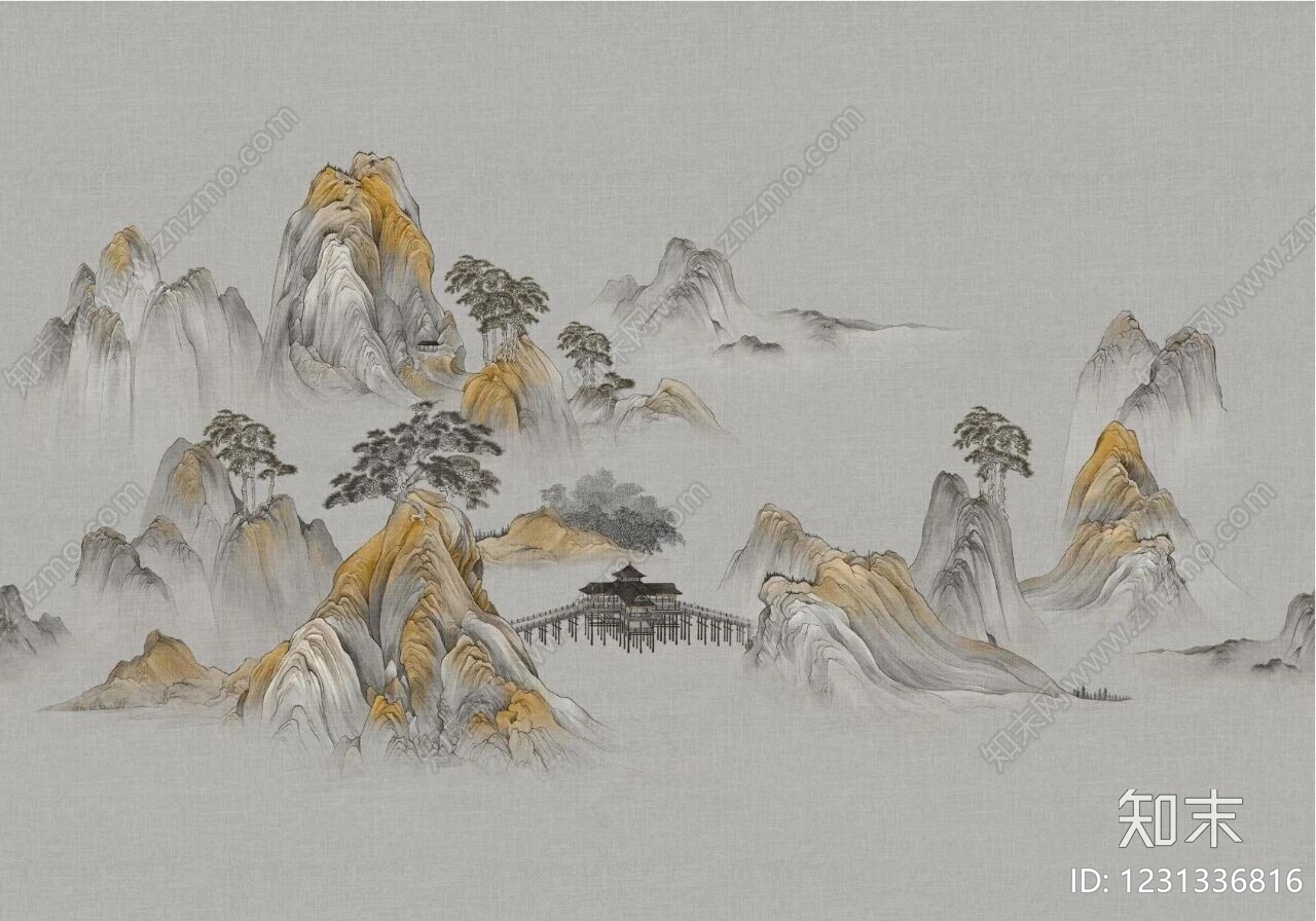 山水高清贴图材质