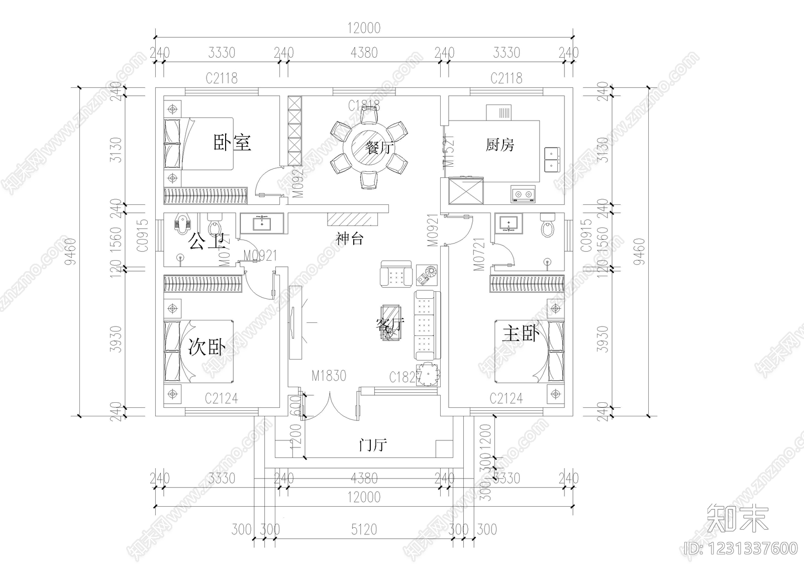 别墅建筑cad施工图下载【ID:1231337600】