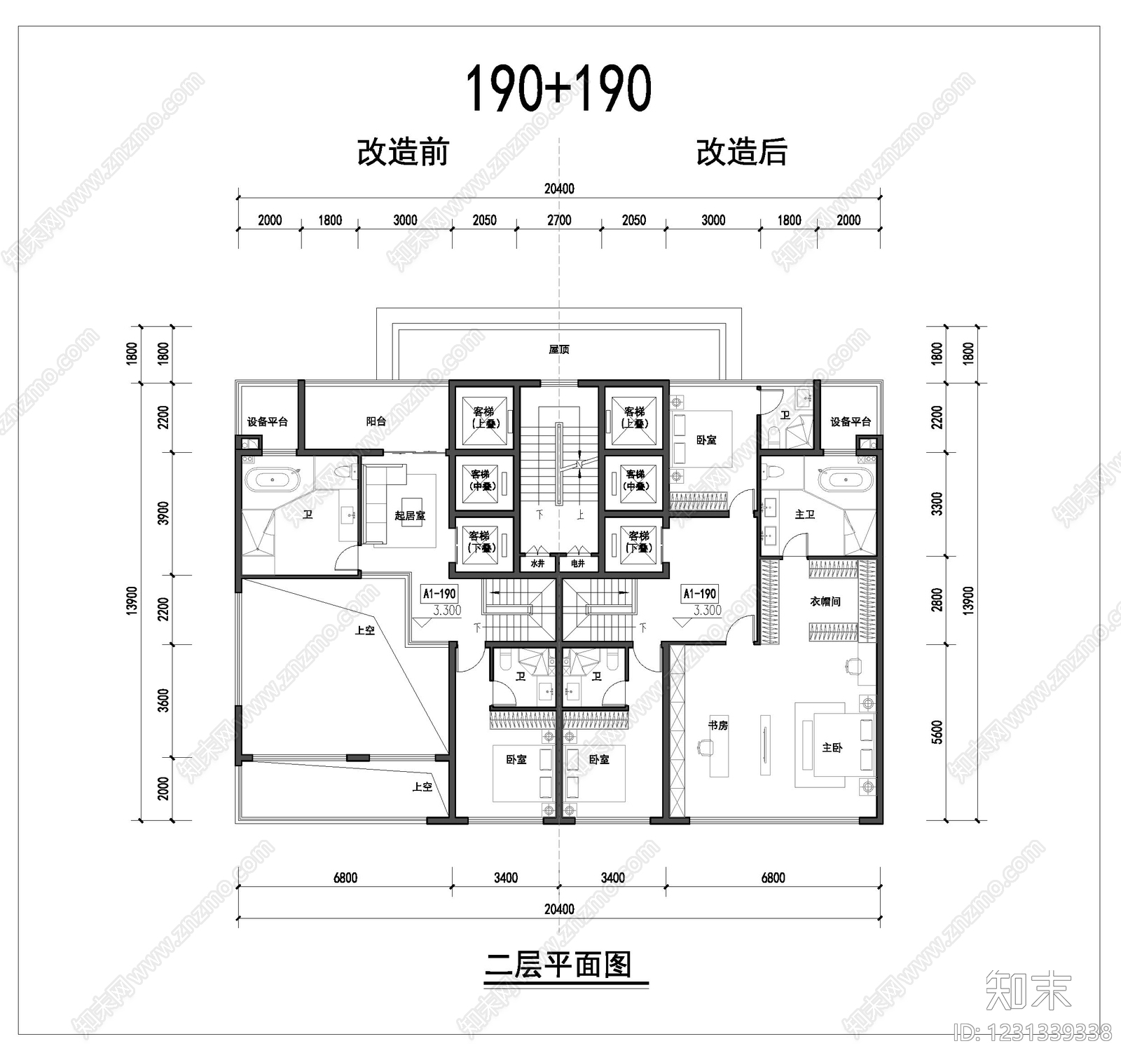 多层住宅cad施工图下载【ID:1231339338】