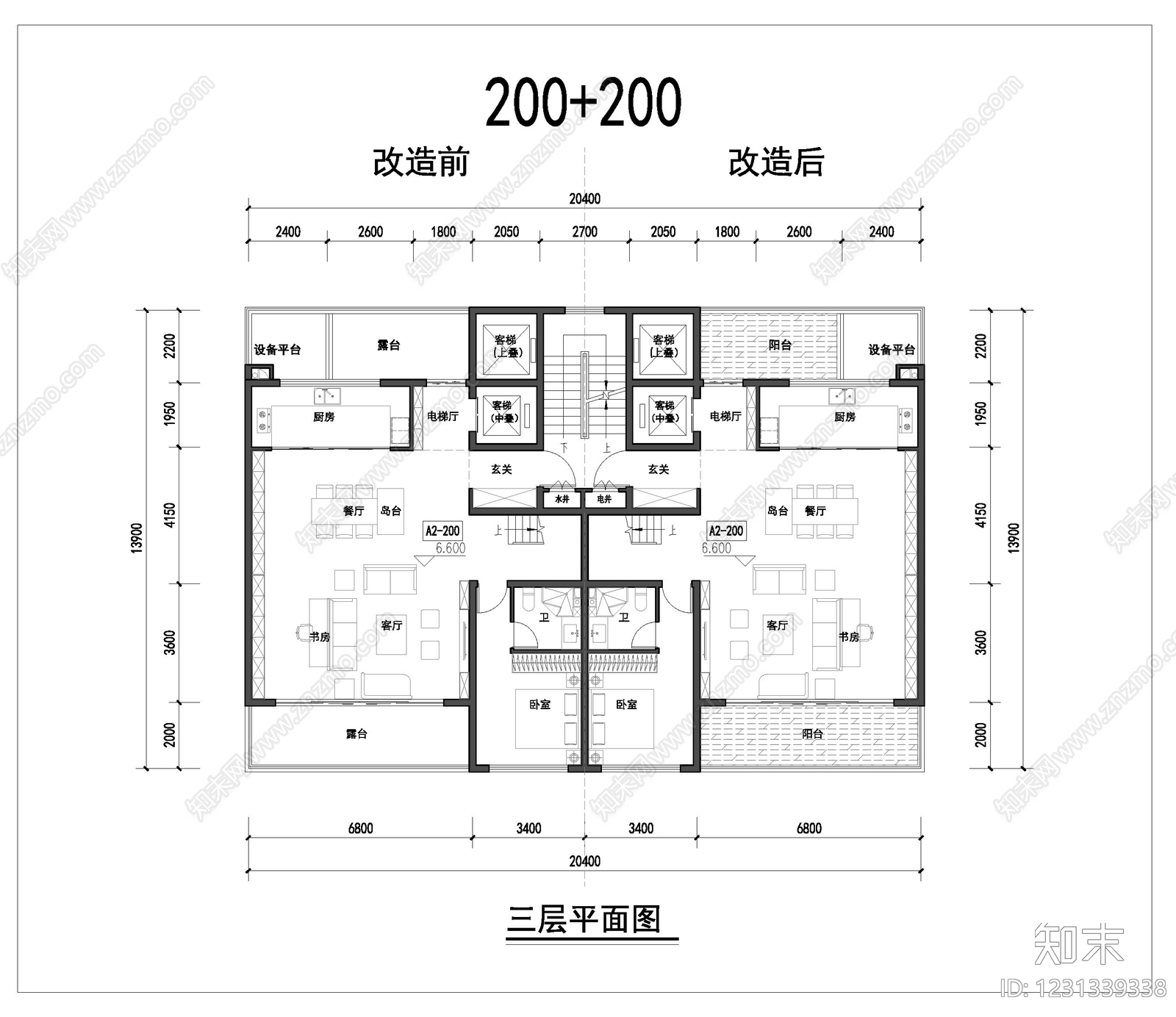 多层住宅cad施工图下载【ID:1231339338】