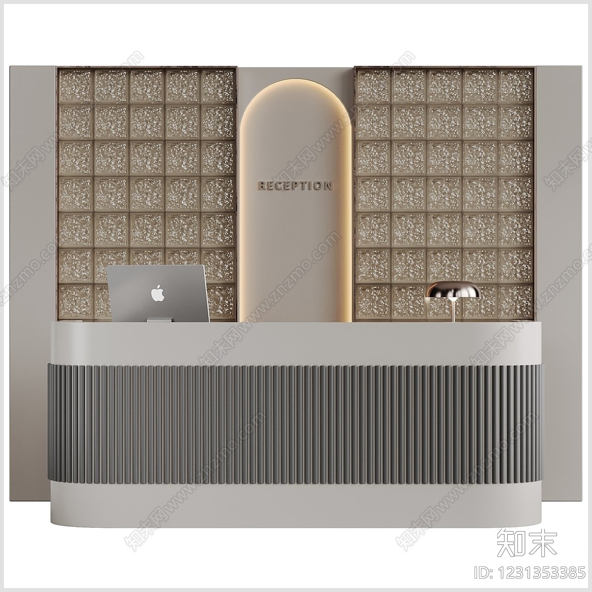 奶油风前台3D模型下载【ID:1231353385】