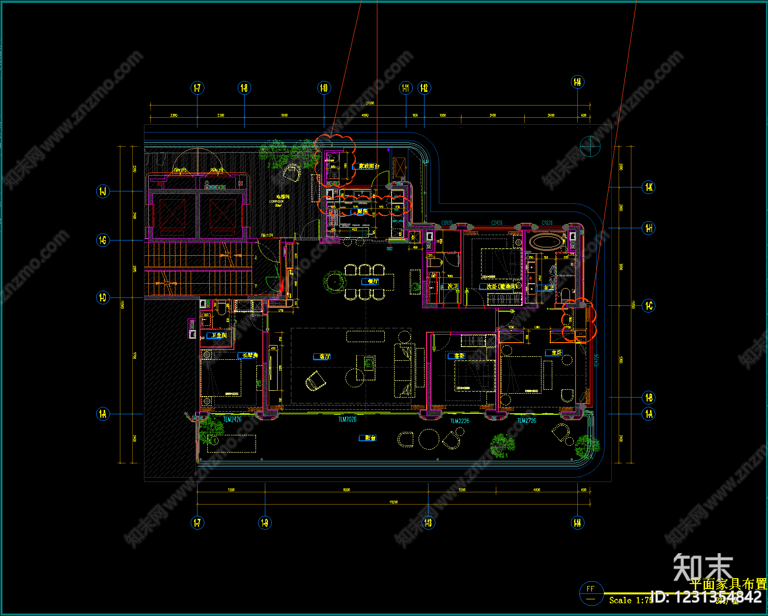 大平层cad施工图下载【ID:1231354842】