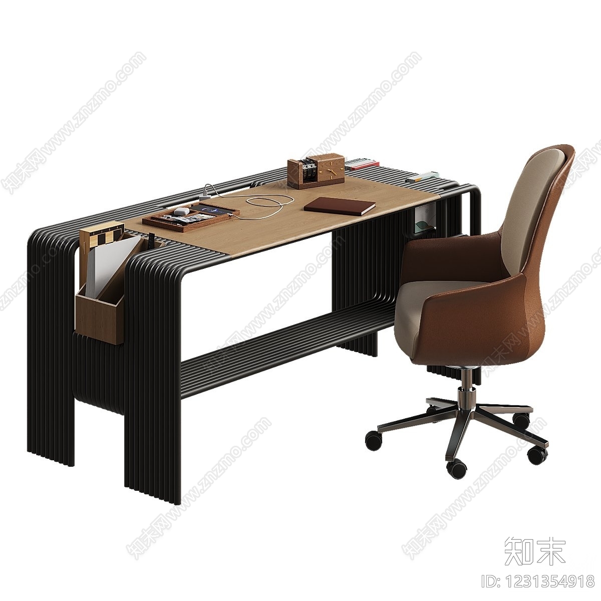 现代简约书桌3D模型下载【ID:1231354918】