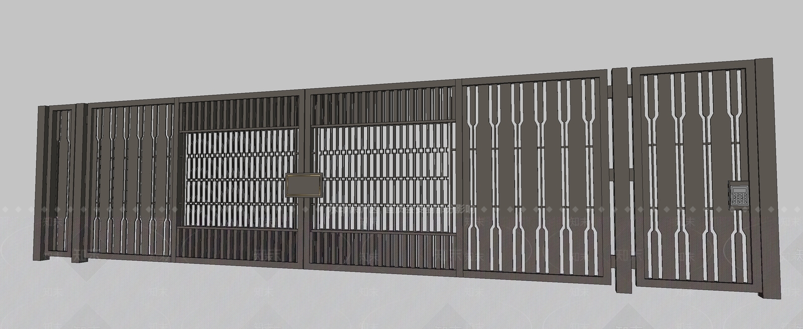 新中式庭院门SU模型下载【ID:1231355963】