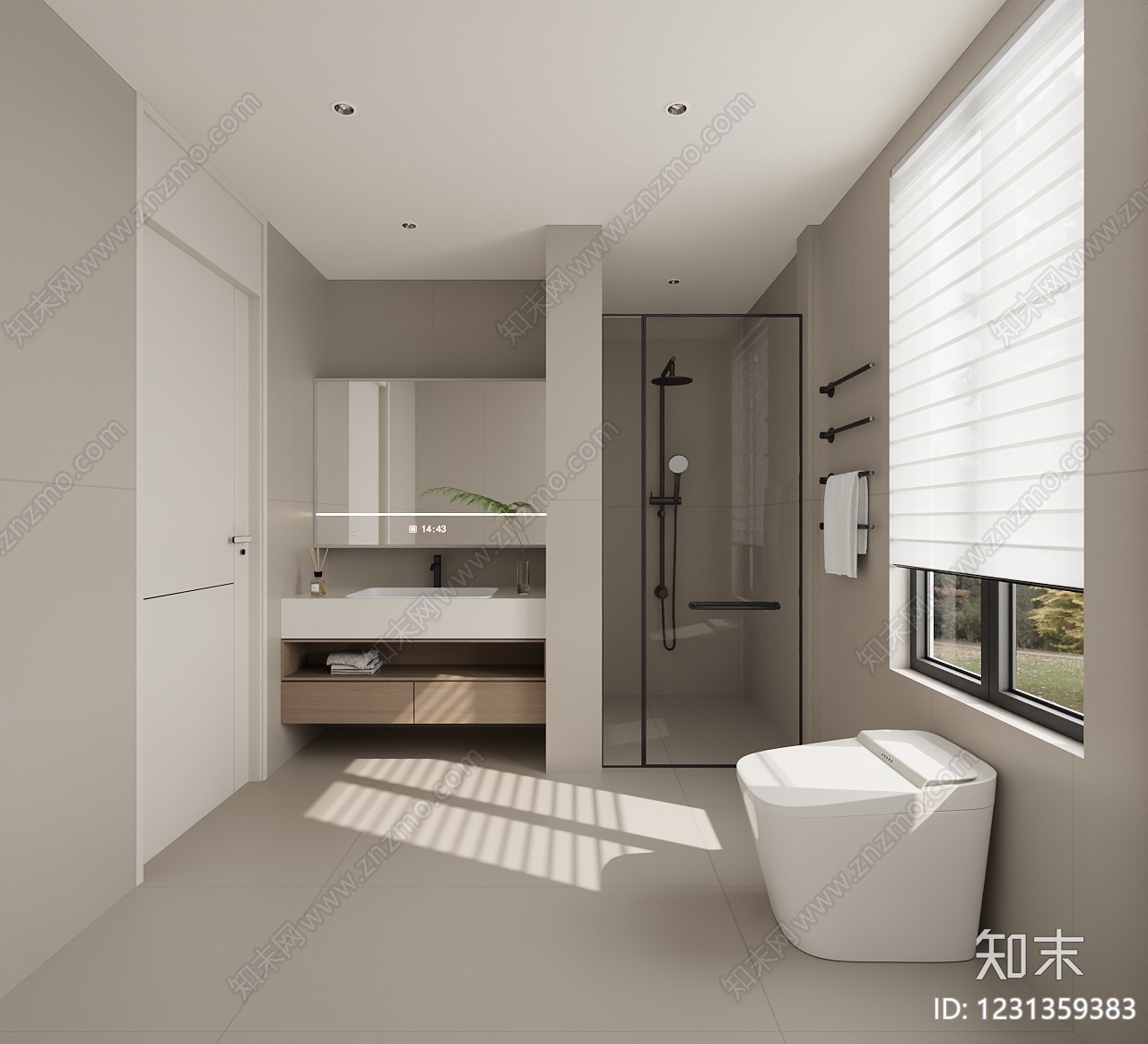 现代简约卫生间3D模型下载【ID:1231359383】