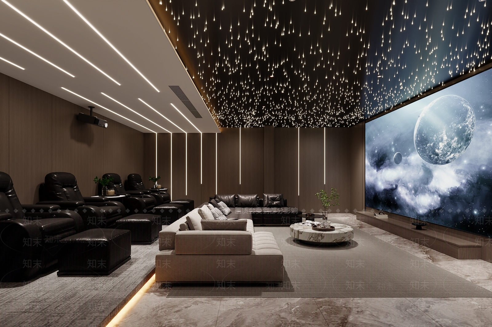 意式极简影音室3D模型下载【ID:1231365991】