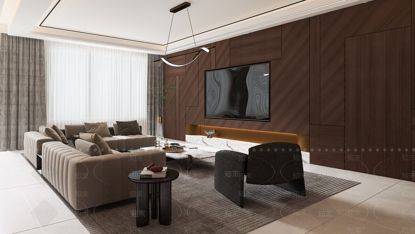 意式极简书房3D模型下载【ID:1231369173】