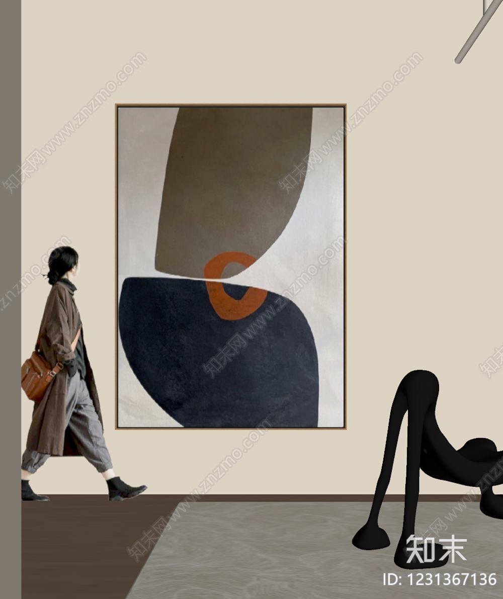 现代简约抽象画SU模型下载【ID:1231367136】