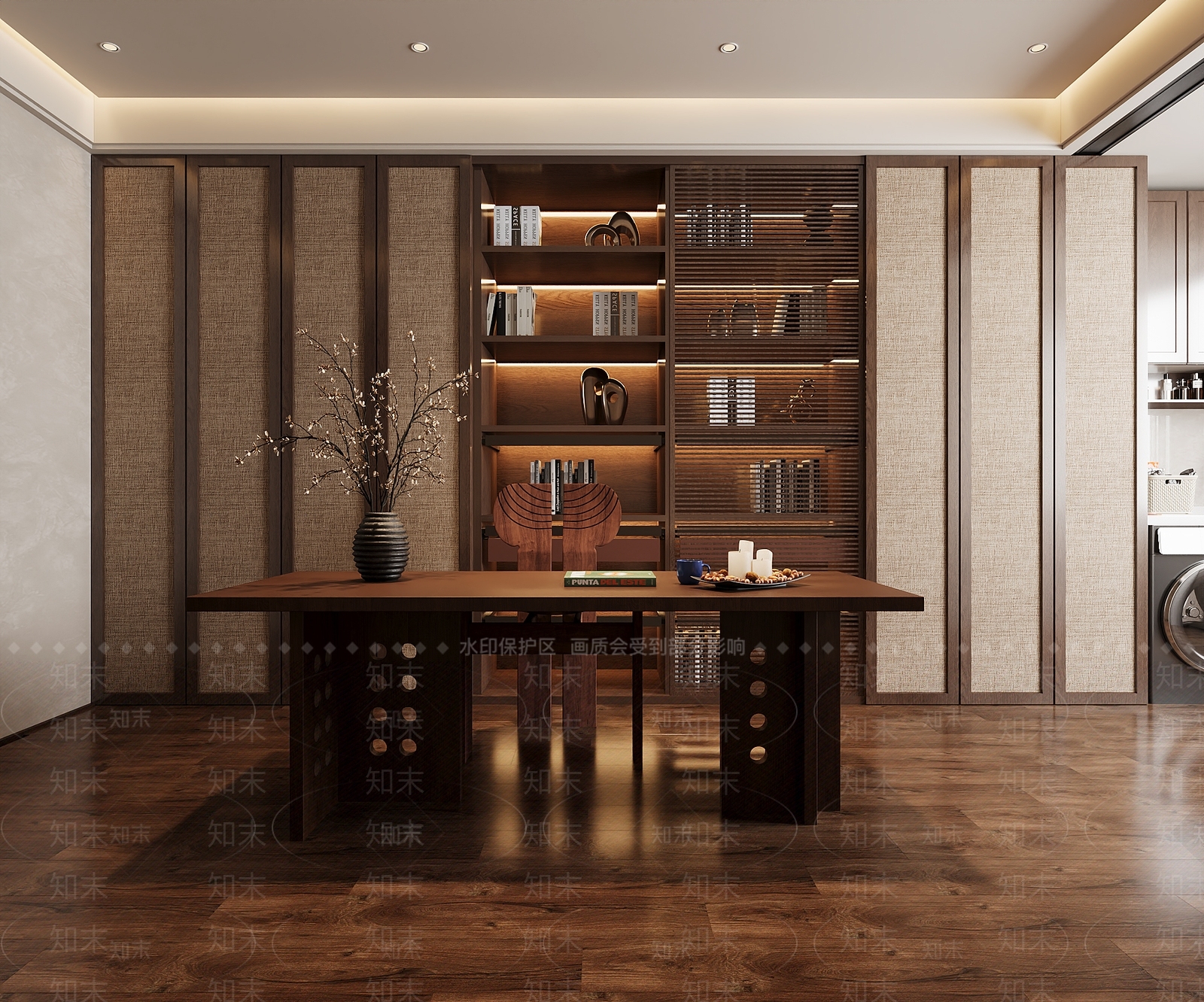 新中式宋式书房3D模型下载【ID:1231368238】