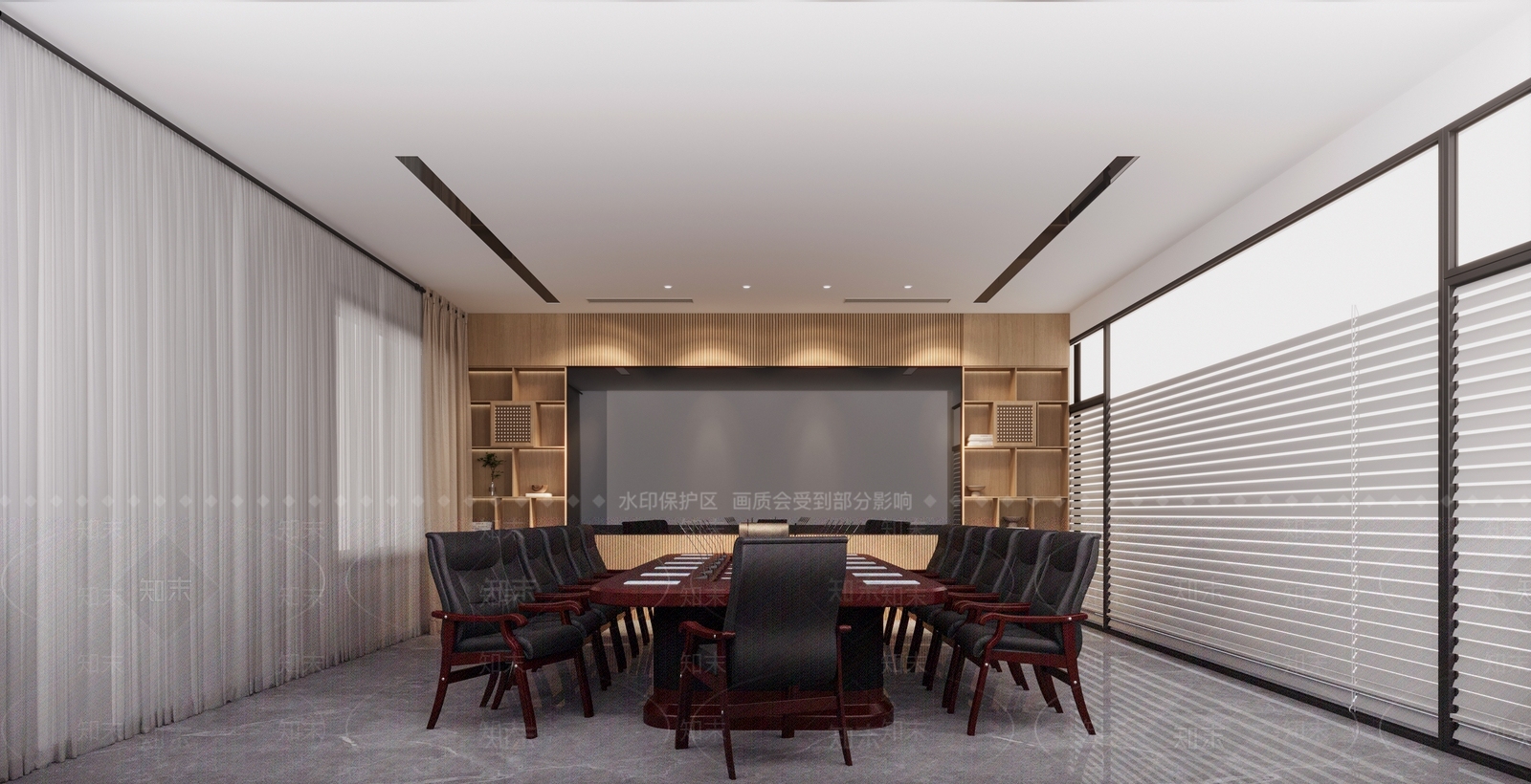 新中式会议室3D模型下载【ID:1231372234】