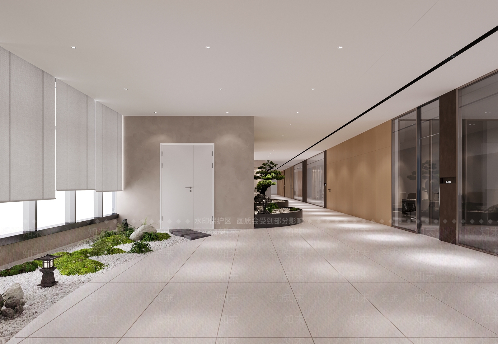 现代简约办公大厅3D模型下载【ID:1231373943】