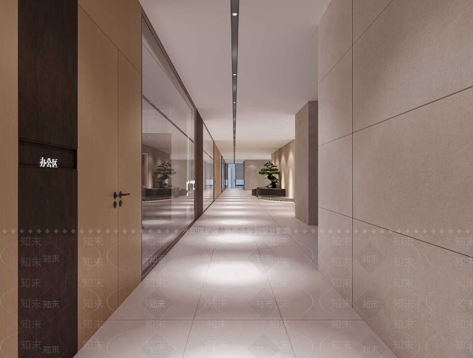 现代简约办公大厅3D模型下载【ID:1231373943】