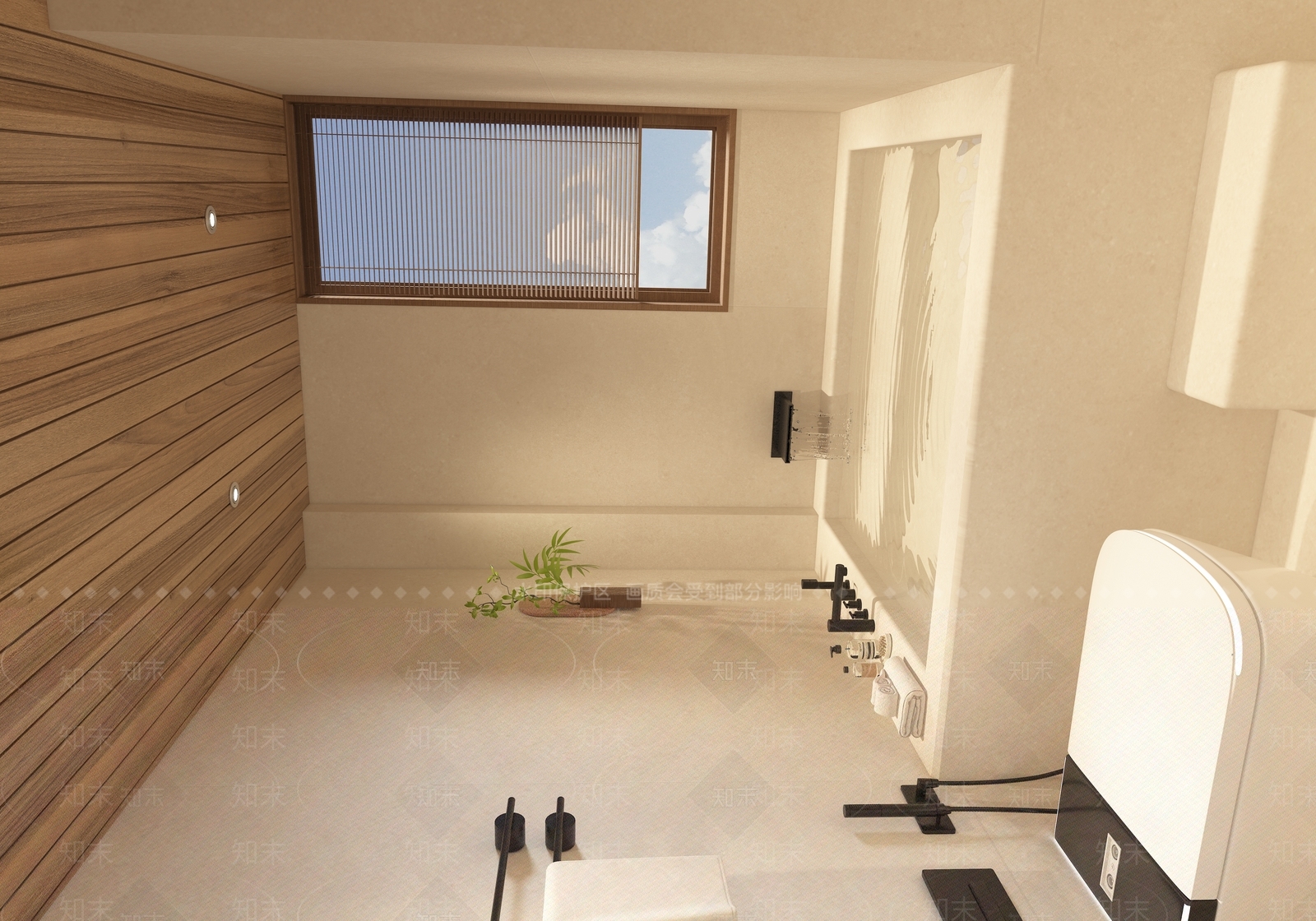奶油风卫生间3D模型下载【ID:1231375454】